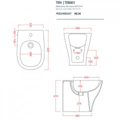 Artceram Крепления для напольных унитазов и биде горизонтальные с заглушками белыми и хром.