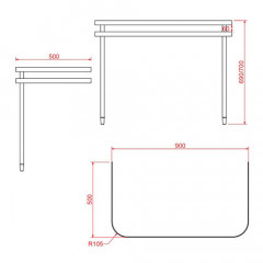 Artceram AZULEY Металлическая структура для раковины 45 и 65 см, с верхним глянцевым топом цвет белый, цвет хром (акция на товар из наличия)