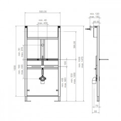 Artceram Монтажная рама для писсуара с крепежом и звукоизоляцией