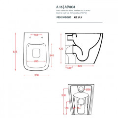 Artceram A16 Унитаз напольный Rimless 36х52 см, цвет: матовый белый