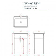 Artceram FUORI SCALA Раковина встраиваемая, 60х45см, c 1 отв под смеситель, без перелива, цвет: matera