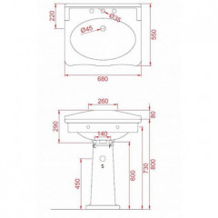 Artceram HERMITAGE Колонна для раковины 68см, цвет белый