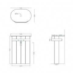 Artceram CHURCH 4 Конструкция из 4 металлических трубок для раковины 34 x 53 h 71 см, цвет белый матовый
