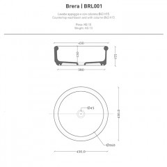 ARTCERAM Brera Раковина настольная 43 см, цвет черный матовый
