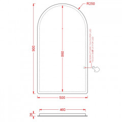 Artceram ЗЕРКАЛА Зеркало Semiarco 50х90 см с LED-подсветкой и сенсорным выключателем