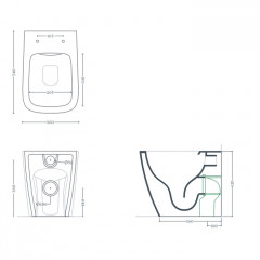 ARTCERAM A16 Унитаз напольный ТУРБО СМЫВ THE REEL 36х52 см, цвет белый матовый/покрытие Saniglaze