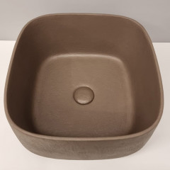 Artceram COGNAC Раковина накладная Quadro, 43x43хh22,5см, без отв под смеситель, без перелива, цвет: nero roma (не производится)