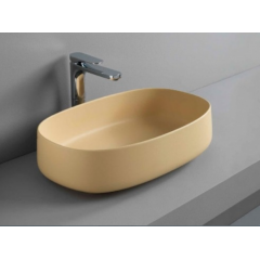 ArtCeram COGNAC Раковина накладная , 55х35 см, без отв под смеситель, без слив-перелива, цвет giallo zinco