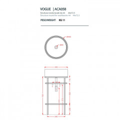 Artceram VOGUE Мраморная столешница 44 см, цвет calacatta gold