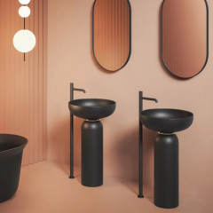 Artceram JOLIE Раковина на столешницу/колонну D 50 см,цвет черный матовый (Со СКЛАДА продаем с JOC001 17 00 !!!)