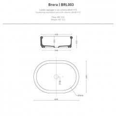ARTCERAM Brera Раковина настольная 60*40 см, цвет черный матовый