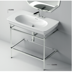 Artceram CIVITAS Структура металлическая Quadra для раковины 90см, полка стекло, цвет хром