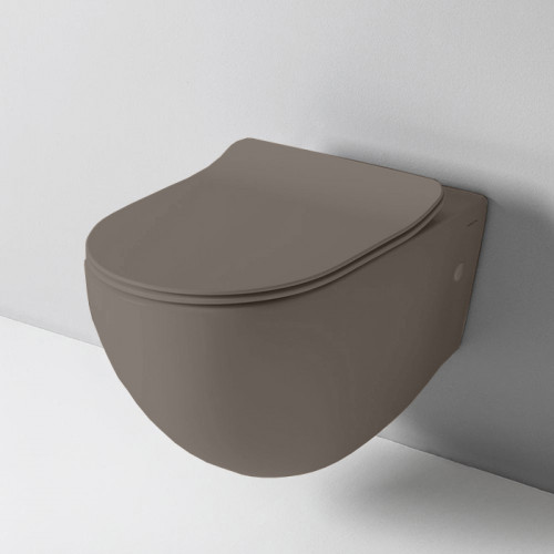 Artceram FILE 2.0 Унитаз подвесной 52х36см, безободковый, с крепежом, цвет: tortora