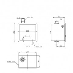 Artceram Смывная сенсорная клавиша для писсуара, цвет никель матовый/хром глянцевый
