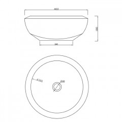 Artceram Blend раковина накладная без отв. под смеситель диам.46см, цвет белый (Не производится!)