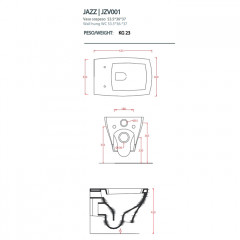 Artceram JAZZ Унитаз подвесной 54x36см c креплением, цвет белый