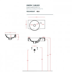 Artceram LAVAMANI UNION Раковина подвесная 27х43 см, с 1 отв под смеситель, со слив переливом, цвет белый.
