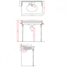 Artceram HERMITAGE раковина под консоль 92х58см с 1 отв. под смеситель+крепеж, цвет белый