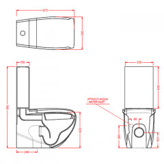 Artceram/Hidra HI-LINE Бачок для унитаза моноблок 32х46 см, цвет белый (без механизма слива)