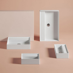 Artceram SCALINO Раковина накладная/подвесная 50х27 см, с 1 отв под смеситель, цвет белый матовый