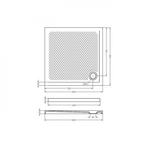 Artceram Б/С Поддоны Поддон душевой квадратный 90x90 h 5,5 cм, цвет grigio oliva (Не производится)