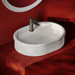 Artceram BRERA Раковина накладная 60 x 45 h 15,5 см, без отв под смеситель, цвет белый глянцевый