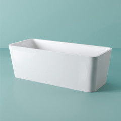 Artceram SQUARE Ванна отдельностоящая из сственного камня Livingtec 1180х80х60 см. со слив-переливом,цвет белый глянцевый