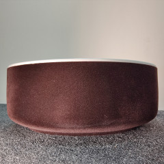 ArtCeram COGNAC Раковина накладная, 42 см, без отв под смес, без слив-перелив, цвет bianco/отделка синтетический бархат цвет testa di moro (НЕ ПР-ся)