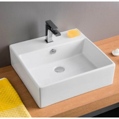 Artceram QUADRO Раковина накладная/подвесная 50х48 см, с 1 отв под смеситель, со слив переливом, цвет белый (Спеццена с нашего склада!)