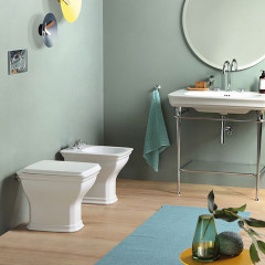 Artceram CIVITAS Унитаз напольный 36х54 см, слив в пол, цвет белый (крепится на силикон)