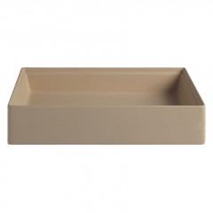 Artceram SCALINO Раковина накладная 38х55 см, без отв под смеситель, без слив перелива, в комплекте с керамическим сливом, цвет "цемент"cream