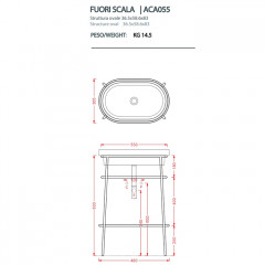 Artceram FUORI SCALA Металическая структура 36.5x58.6хh83см для раковины Fuori Scala ovale 59, цвет: черный матовый (без полки)