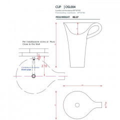 Artceram CUP Раковина напольная отдельностоящая 70х50хh85 см, без отв под смеситель, без слив перелива, цвет черно-белый