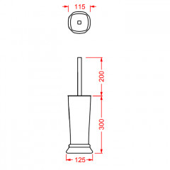 Artceram CIVITAS Ершик напольный с керамической колбой 10х50 cм, цвет: серый/хром (не производится!)