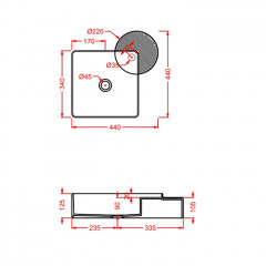 Artceram CARTESIO Раковина настольная 44х44 см, 1 отверстие, цвет розовый глянцевый (СНЯТО С ПР-ВА)