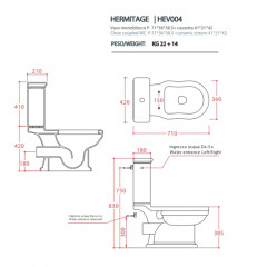 Artceram HERMITAGE/CIVITAS Механизм двойного слива , цвет кнопки золото (для бачка HEC001, CIC09)