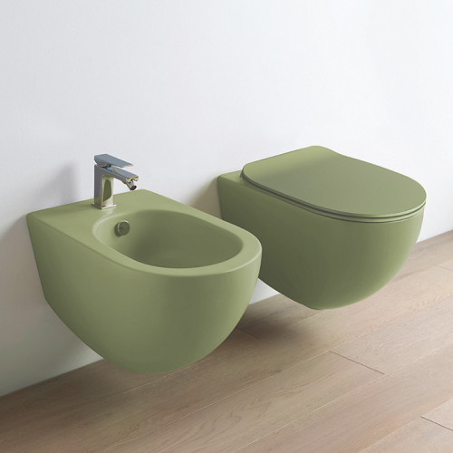 Artceram FILE 2.0 Унитаз подвесной 52х36см, безободковый, с крепежом, цвет: verde salvia