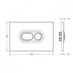 Artceram Смывная клавиша ATELIER, цвет черный матовый