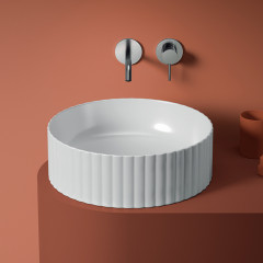 Artceram MILLERIGHE Раковина накладная 44 см, без отв под смеситель, без слив перелива, цвет белый глянец