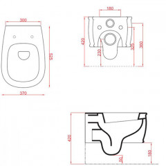Artceram AZULEY Унитаз подвесной 36*52см c креплением, цвет черный (акция на товар из наличия)
