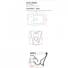 Artceram JAZZ Унитаз приставной слив универсальный 54*36см c креплением, цвет белый матовый