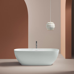 Artceram HOOP Ванна отдельностоящая из искусственного камня Livingtec 170х70х50 см, со слив-переливом (с сифоном ACA066), цвет белый глянцевый