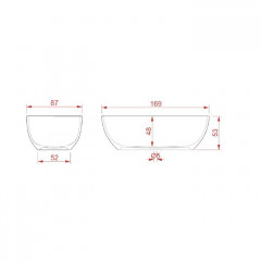 Artceram FILE Ванна искусственного камня Livingtec 169х87х53 см, (с сифоном ACA062), цвет белый матовый