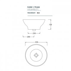 Artceram WASHBASINS FUORI 1 Раковина накладная 43х43 см, без отв под смеситель, цвет белый.
