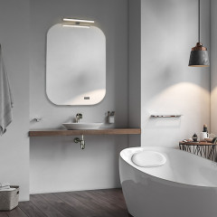 Зеркало AZARIO Агат 800х550 с навестным светильником и выключателем-датчик на движение, диммер (ФР-00000908)