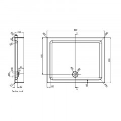 Душевой поддон Azario 800х800х150 R/L, для TORONTO 1432B (P18 R/L)