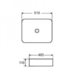 Раковина Azario 510х405х110 накладная, белый (AZ-2178)