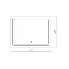 Зеркало AZARIO Фортуна 800х600, LED-подсветка с диммером, сенсорный выключатель (ФР-00000947)