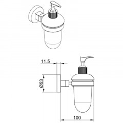 Дозатор жидкого мыла стеклянный AZARIO NESSY 200 мл. хром (AZ-73112)