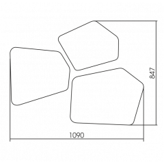 Комплект зеркал AZARIO Bionic бесконтактный сенсор, 3 элемента (LED-00002547)